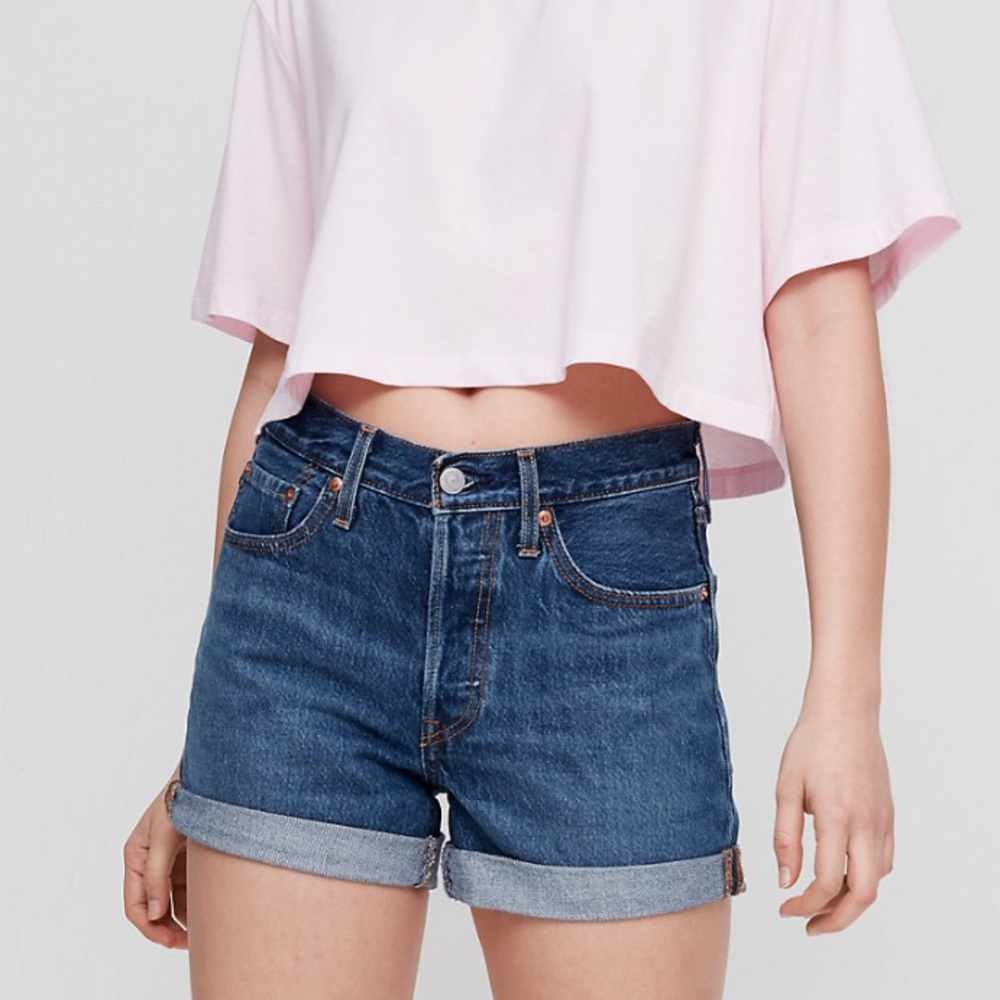 Levi’s 501 high rise long shorts